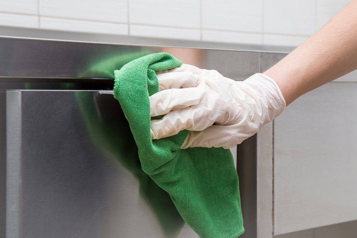 cleaning steel outdoor kitchen cabinet