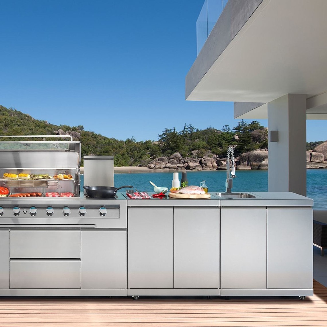 outdoor kitchen steel cabinet