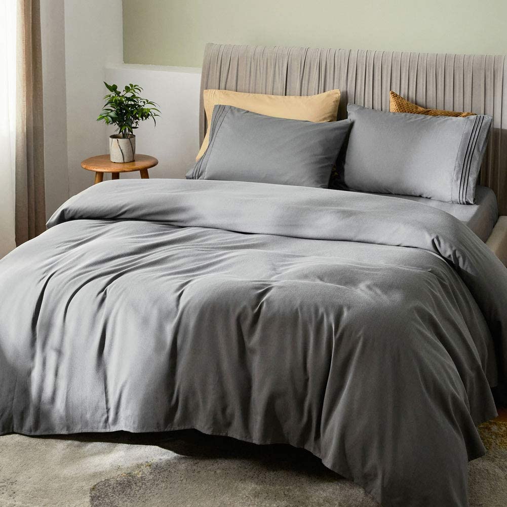 If you’re tired of sleeping on purely cotton sheets and you want to switch out and try something new, some eco-friendly bamboo sheet sets could be your next purchase. Bamboo trees are one of the fastest-growing plants in the world. They don't require fertilizer and self-regenerate out of their own roots when harvested. They also don't require as much water as cotton and can be cultivated naturally without pesticides.  
