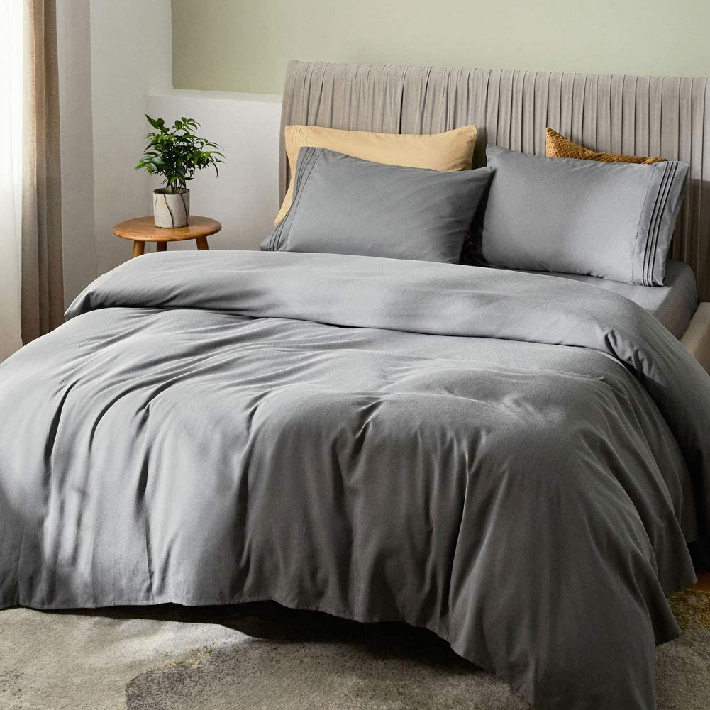 If you’re tired of sleeping on purely cotton sheets and you want to switch out and try something new, some eco-friendly bamboo sheet sets could be your next purchase. Bamboo trees are one of the fastest-growing plants in the world. They don't require fertilizer and self-regenerate out of their own roots when harvested. They also don't require as much water as cotton and can be cultivated naturally without pesticides.