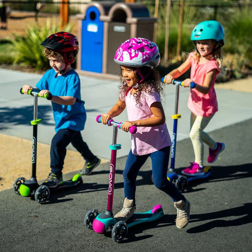 toddlers on scooters