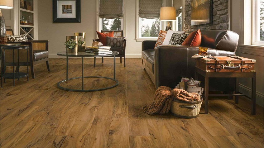Living room with vinyl floor