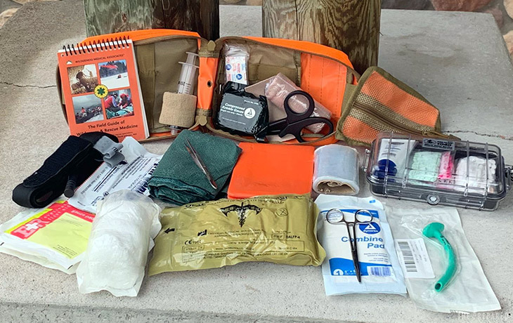 Organising the products from the tactical med kit