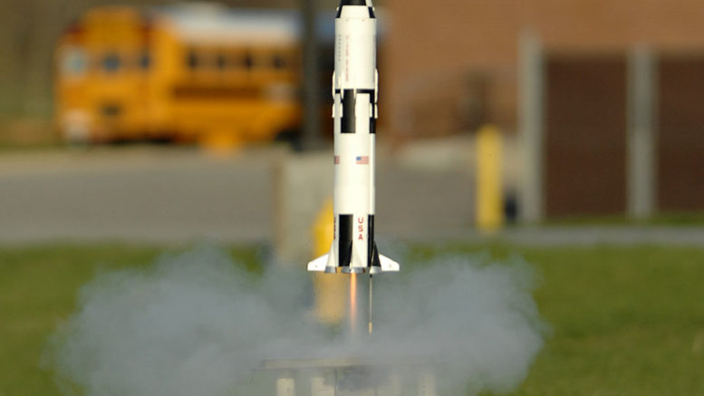 Model Rocket launching 