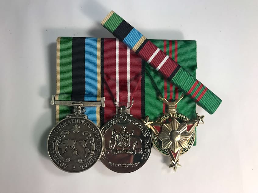 Military medals and ribbon bars
