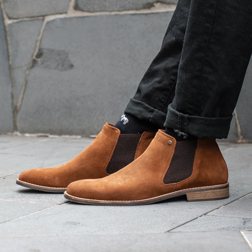 DRAKE CHELSEA BOOTS WHISKEY SUEDE
